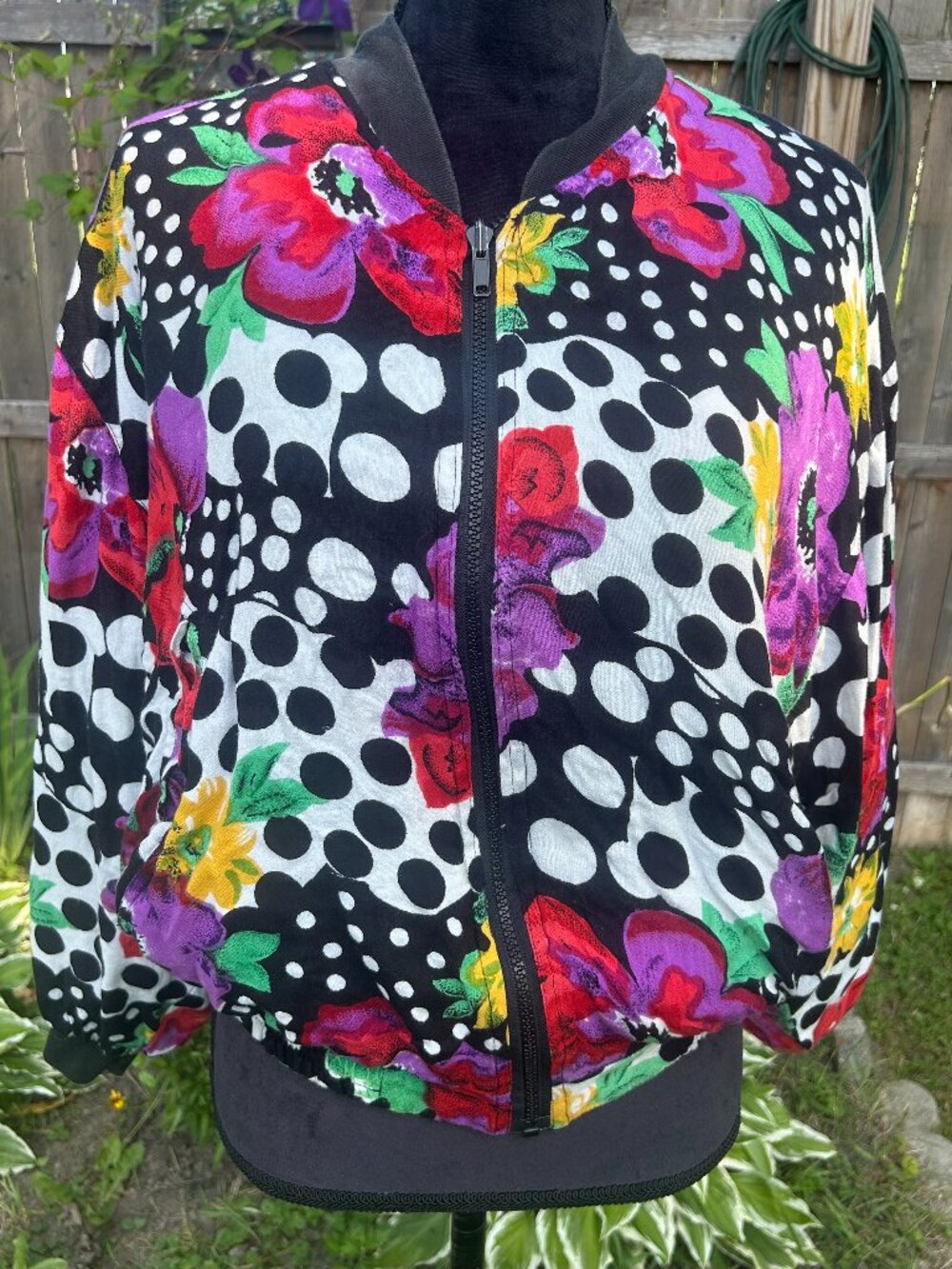 Vintage Overdrive Brand Reversible Colorful Flower Pattern Coat/Jacket L/XL